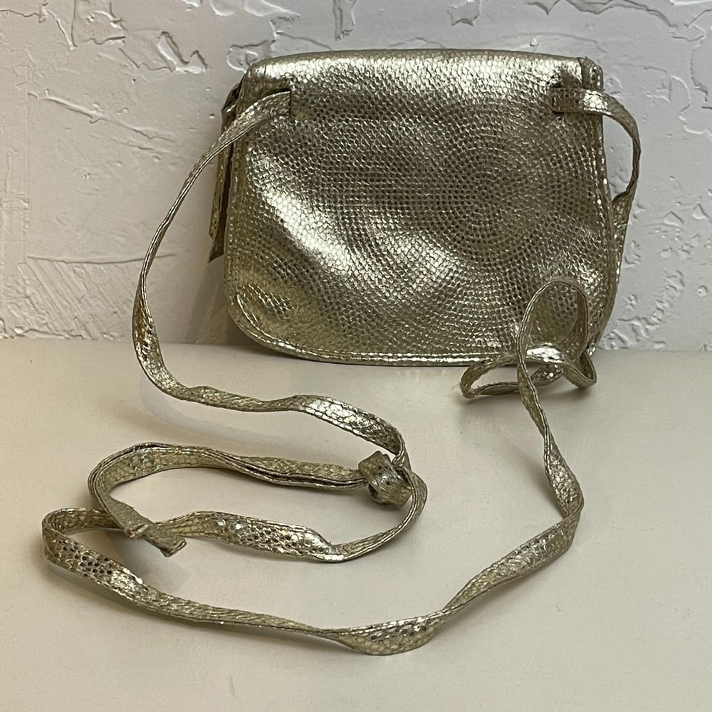 🌻Mark. Gold Metallic Small Crossbody Formal Clutch Mini Purse - Picture 3 of 9